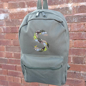 Personalised Mini Backpack with Dinosaur Initial Made For You
