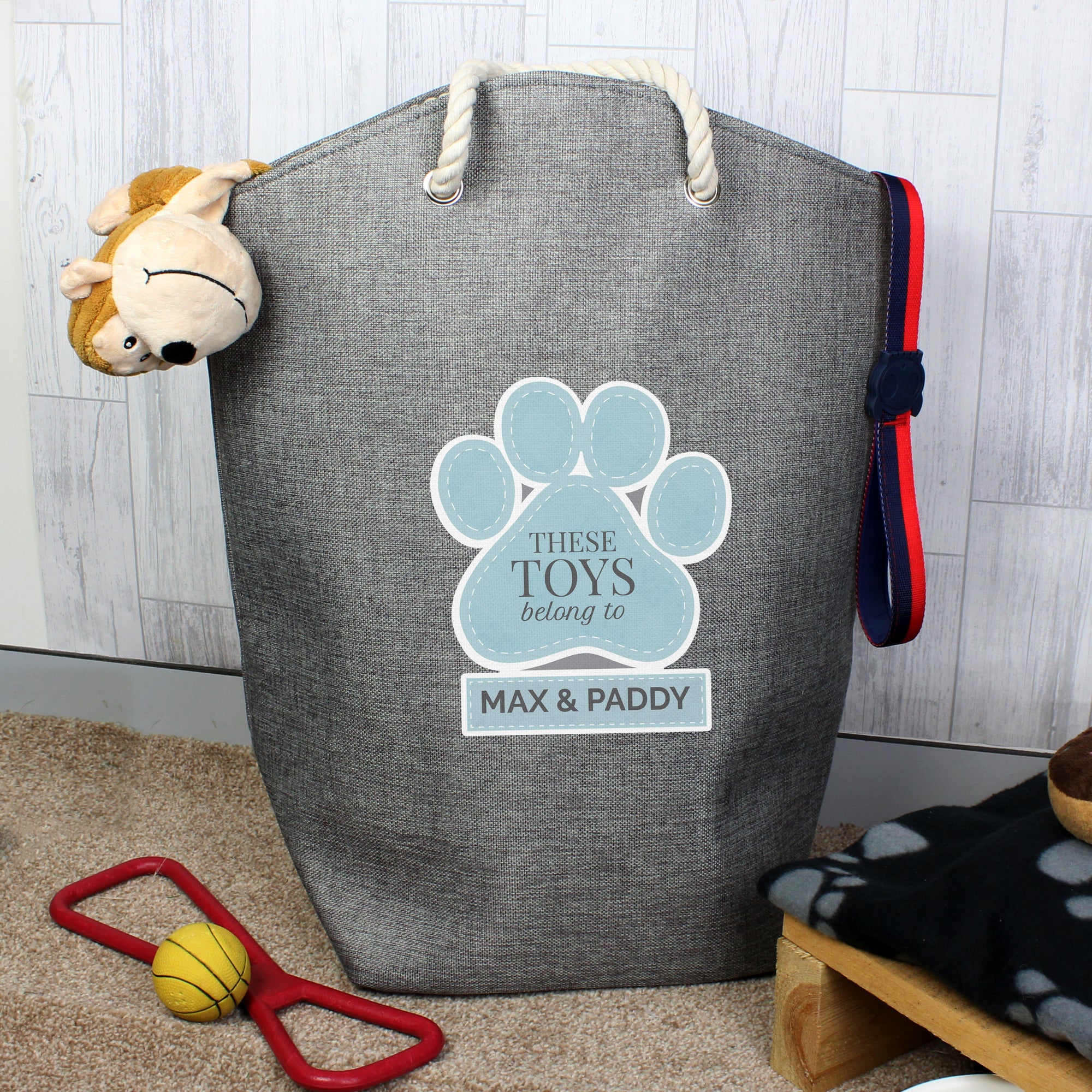 Pet Toys Blue Paw Storage Bag