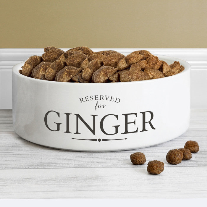 Personalised Dog or Cat Bowl with 'Reserved For' wording