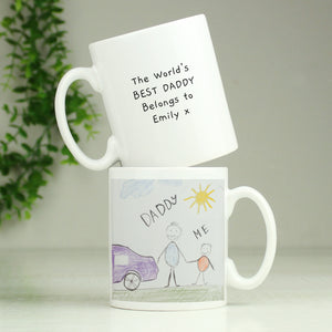 Image of a mug that can be printed with your child's own artwork on the front of the mug. You can choose to add your own message on the back of the mug or the image printed on the reverse as well as the front.