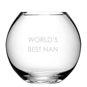 Personalised LSA Glass Round Vase