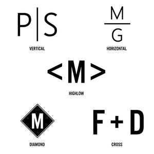 Available monogramming styles for LSA International pyramid glass tumbler