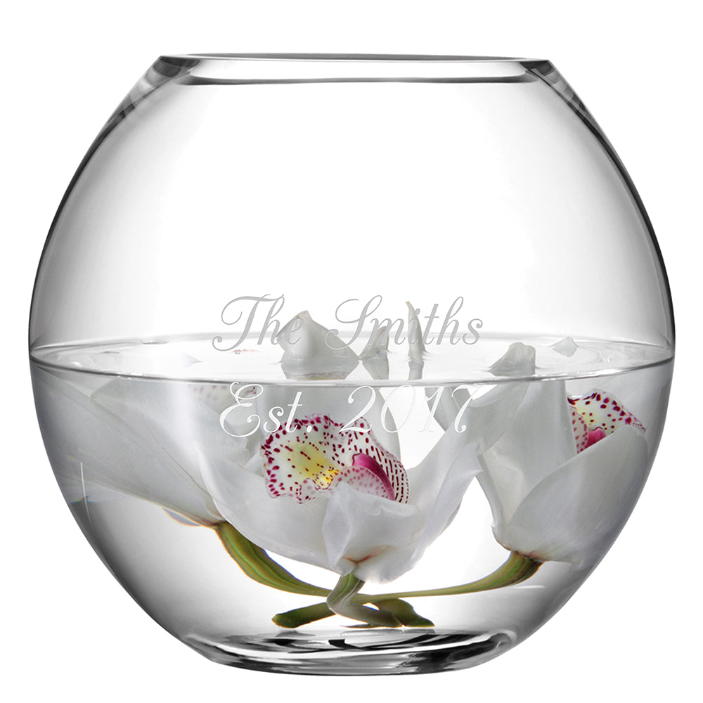 Personalised LSA Glass Round Vase