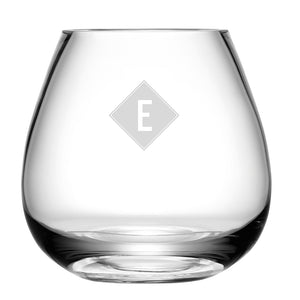 Monogrammed LSA Glass Bouquet Vase Diamond