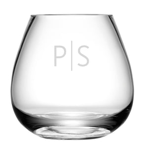 Monogrammed LSA Glass Bouquet Vase Vertical