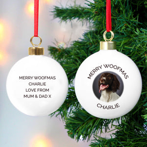Photo Christmas Bauble with Free Text