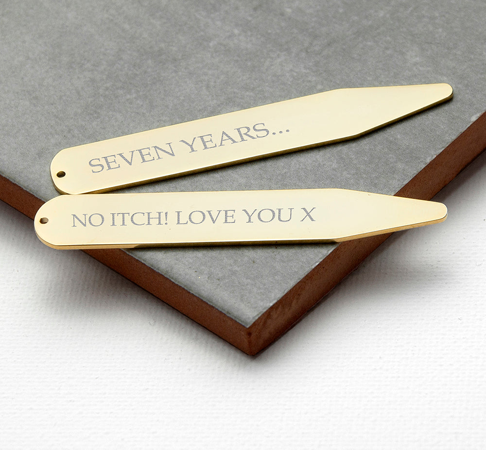 Engraved Gold Plated Collar Stiffeners