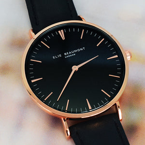 Personalised Elie Beaumont Oxford Large Black/Black Watch