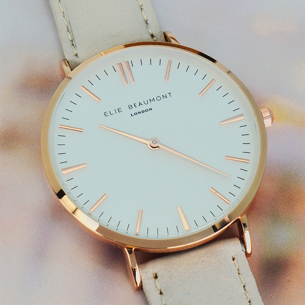 Personalised Elie Beaumont Oxford Large Stone/White Watch