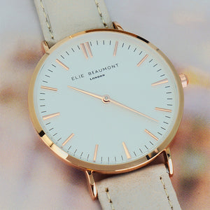Personalised Elie Beaumont Oxford Large Stone/White Watch