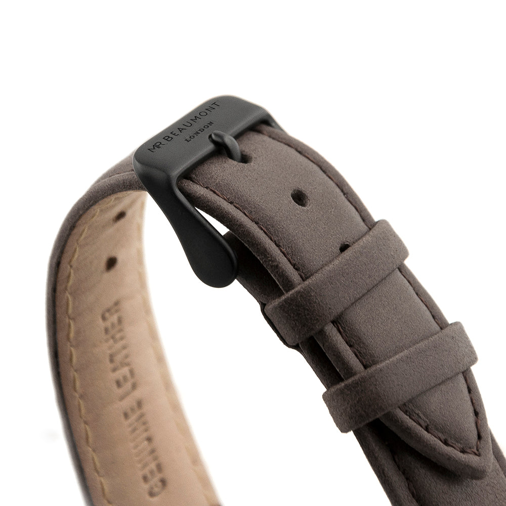 Watch Strap for a Personalised Mr Beaumont Leather Matt Grey Watch 