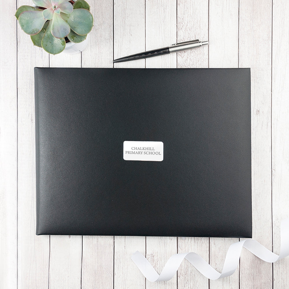 Personalised Leather Visitors Book in Black