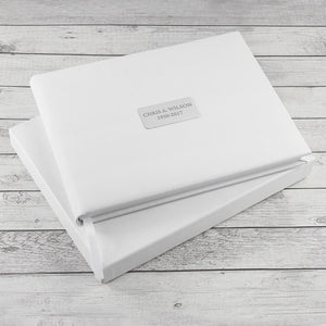 Personalised White Leather Memorial Book 
