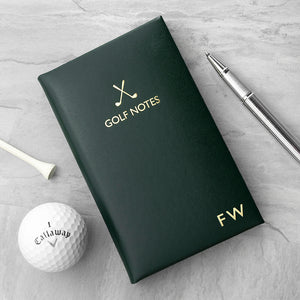 Personalised Luxury Leather Golf Notes Book