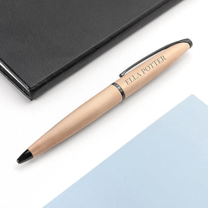 Personalised Cross ATX Ballpoint Pen in Rose Gold Engraved with Serif Font