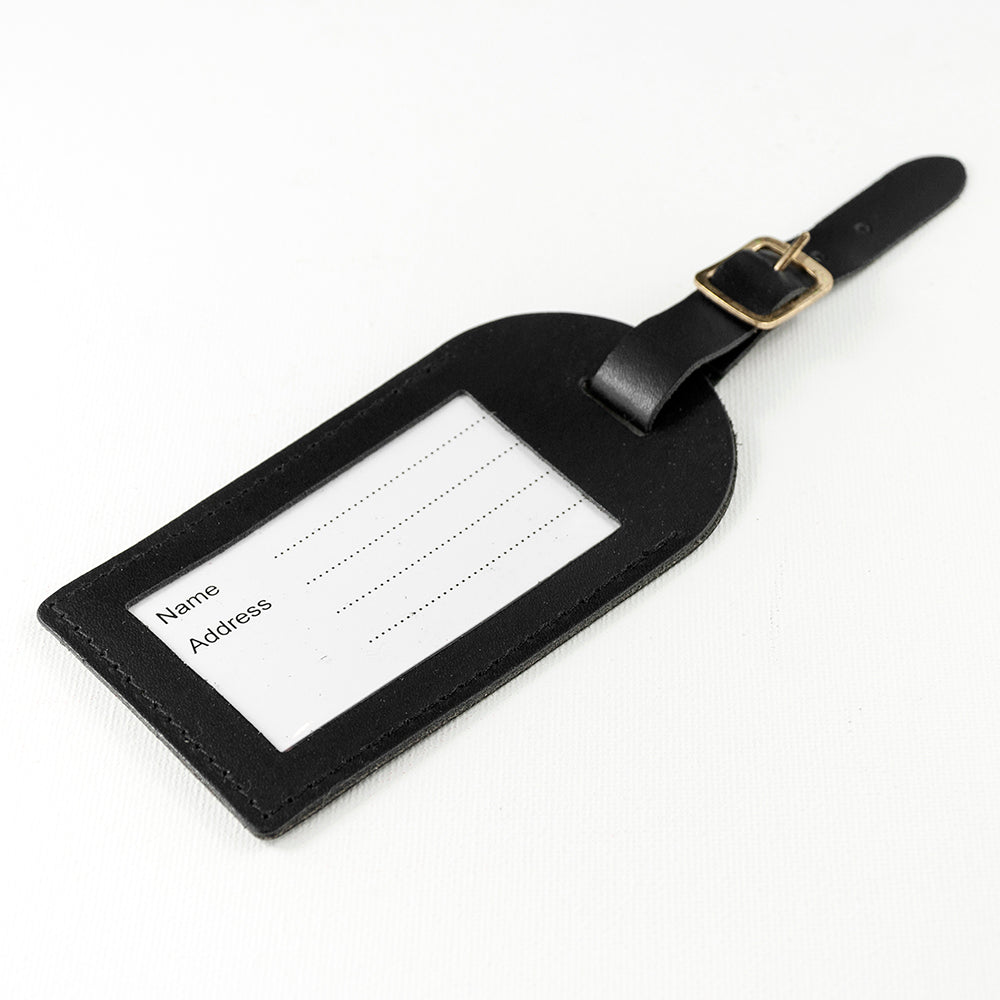 Reverse Side of Personalised Leather Luggage Tag 