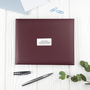 Personalised Leather Visitors Book in Burgundy
