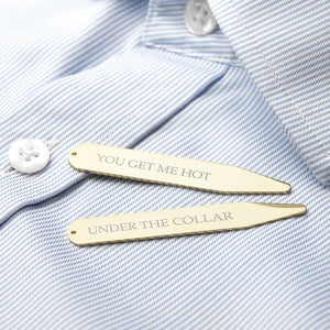 Engraved Gold Plated Collar Stiffeners