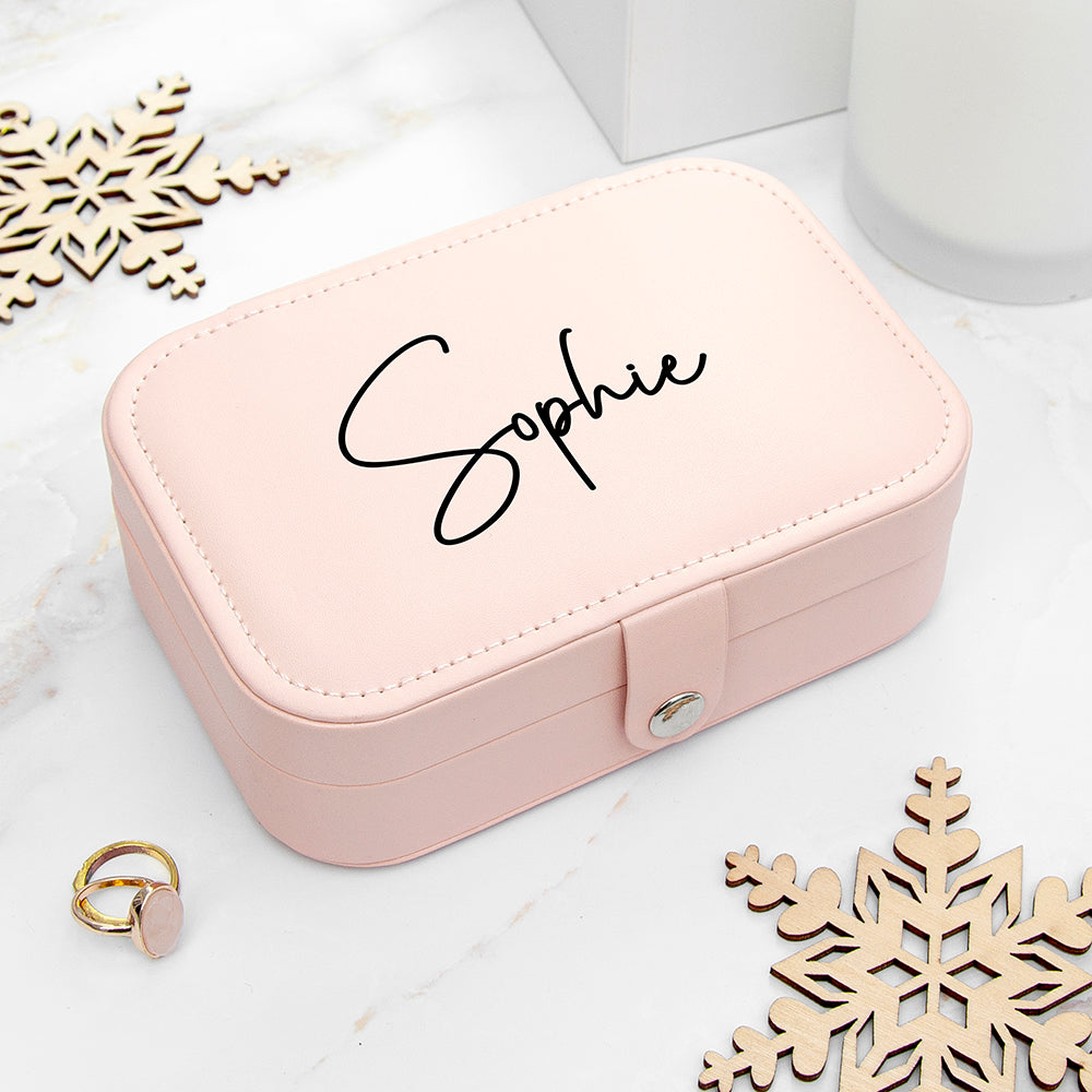 Blush Pink, White Glitter or Navy Jewellery Case