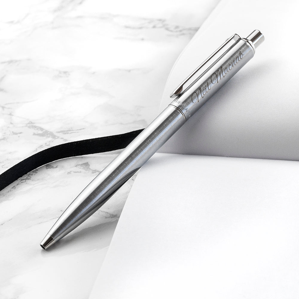 Engraved Pen Sheaffer Brushed Chrome Ballpoint