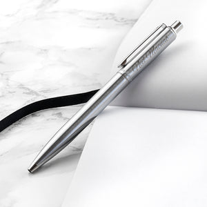 Engraved Pen Sheaffer Brushed Chrome Ballpoint