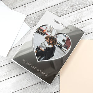 Engraved Silver Plated Heart Photo Frame