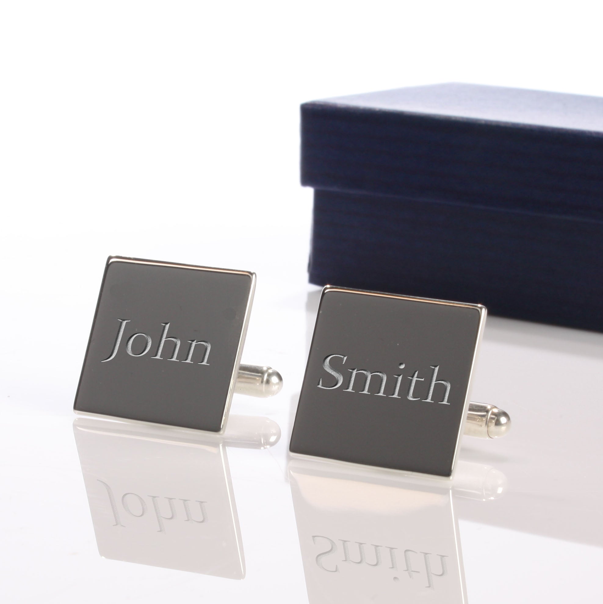 Personalised Silver Plated Square Cufflinks