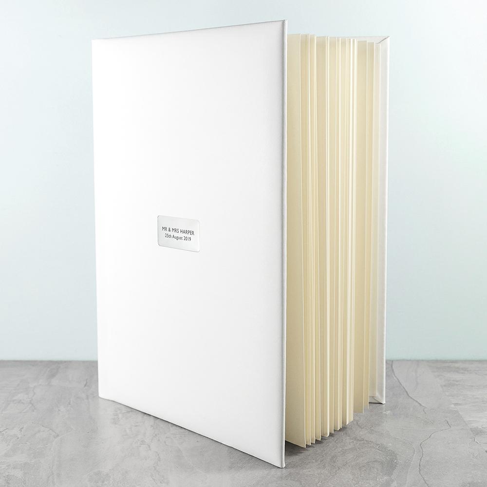 Large Personalised White Leather Photo Album