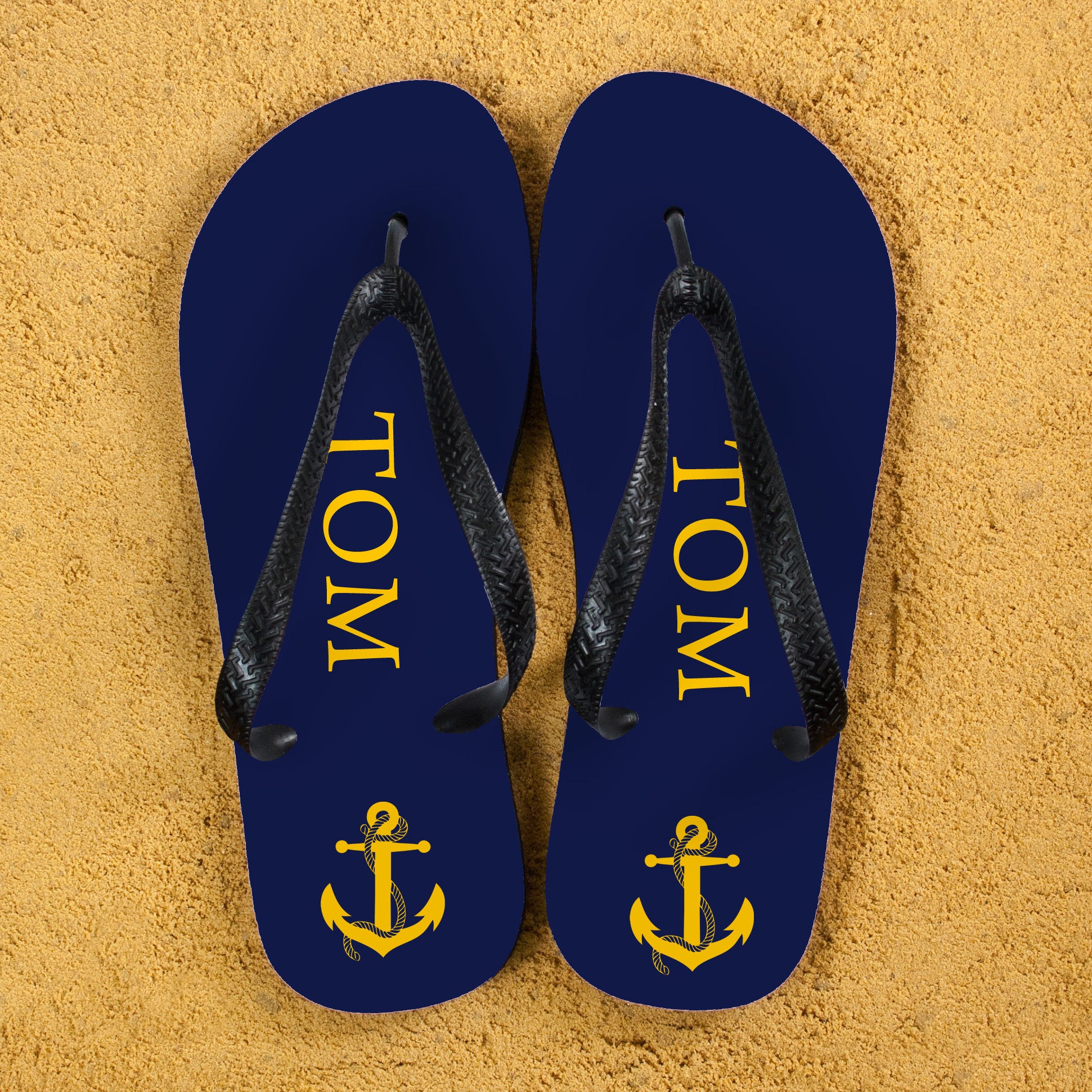 Personalised Flip Flops with an Anchor Design Made For You