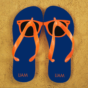 Flip Flops with a Sunglasses Design