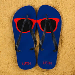 Flip Flops with a Sunglasses Design