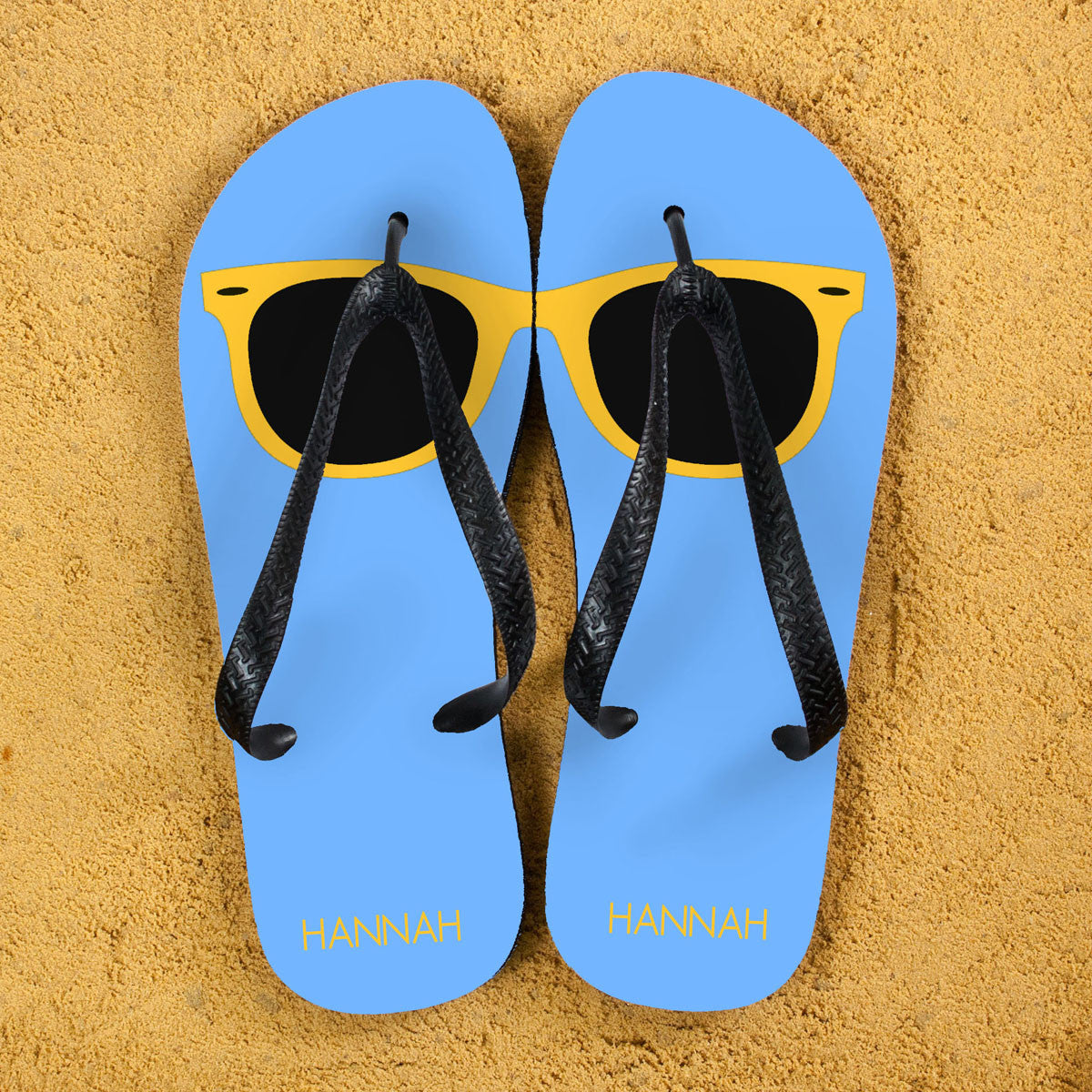 Flip Flops with a Sunglasses Design