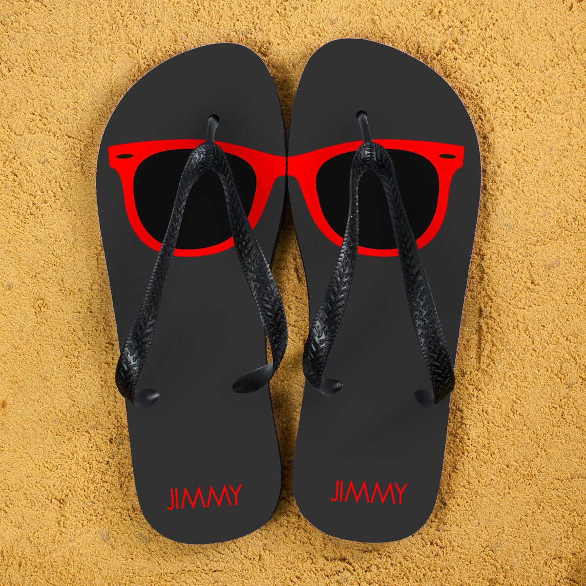 Flip Flops with a Sunglasses Design