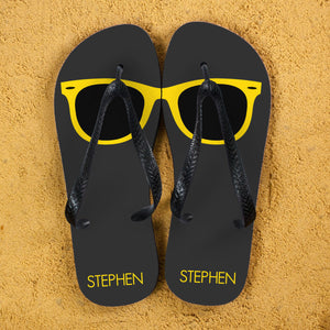 Flip Flops with a Sunglasses Design