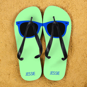 Flip Flops with a Sunglasses Design