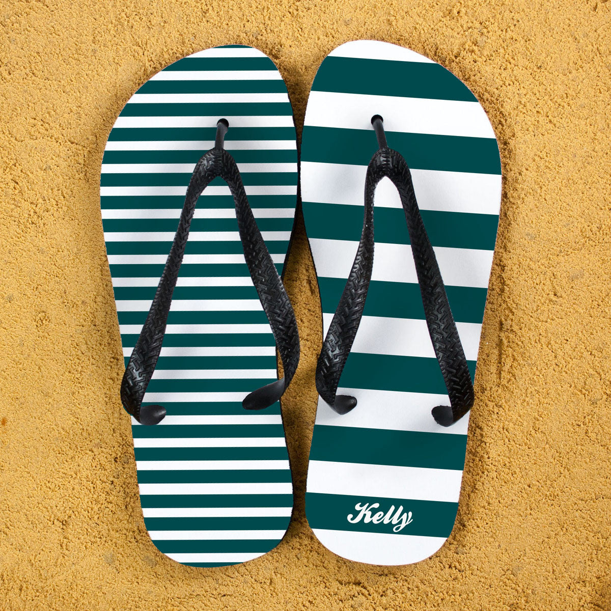 Striped deals flip flops